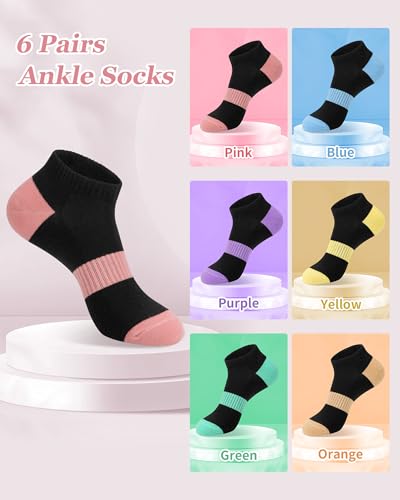 Image of 6 Pairs Ankle Socks for Women - Lightweight Low Cut No Show Casual Cotton Socks Breathable