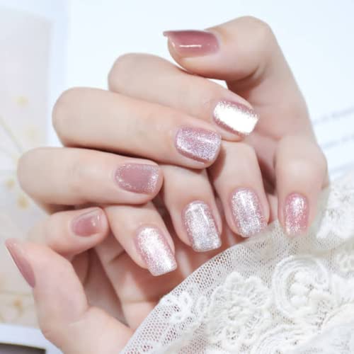 15Ml Cat Eye Silver Snowlight Uv Gel/ Velvet Magnetic Shining Smoothie Wide Crystal Manicure Uv Gel Polish/Ice Gel 6 Colors Magnet Gel (Purple) #TOP1