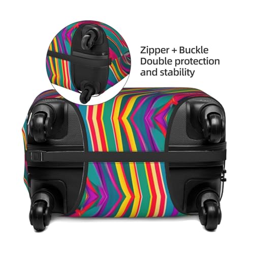 Rainbow Lines Print Luggage Suitcase Cover Protector Luggage Washable Covers With Concealed Zipper4