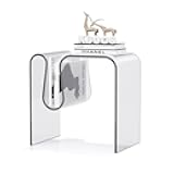 WANLIAN Acrylic Nightstand,Side Table,S-Shaped End Table for Living Room,Bedside Table for Bedroom (Clear)
