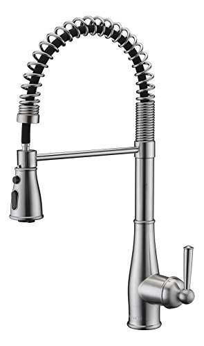 Industrial Kitchen Sink Faucet with Pull Down Sprayer and Deck Plate, 3 Mode