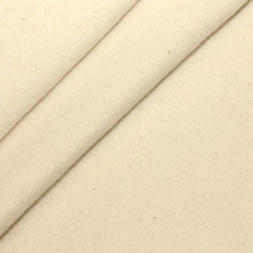STOFFKONTOR Bühnen Molton Stoff B1 schwer entflammbar Breite 300 cm - Meterware, Farbe Roh-Weiss natur – für Wandverkleidungen, Eventbereich,...