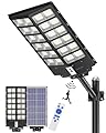 Gefolly SL-9800W Solar Street Lights Outdoor, 860000LM Commercial Parking Lot Light, 6500K Dusk to Dawn IP67 Security Flood Lights Motion Sensor Led Lamp for Basketball Court, Road, Yard