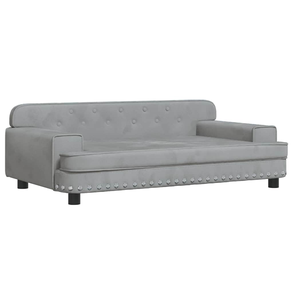 Cama para perro 90 cm Gris Terciopelo