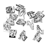 UGSHY 15 PCS Car Center Console Instrument Panel Interior Panel Metal Buckle, A-Pillar U-Shaped Decorative Fastener Scuff Plate Clip, Lift Gate Trim Finish Panel, Universal Car Accessories (Silver)