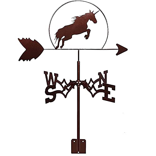 Girouette extérieure en métal indicateur de direction du vent pour jardin et toit de ferme
