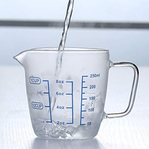 TAMUME 250ml Glass Measuring Jug Microwave Measuring Cup with Lid (250ml)