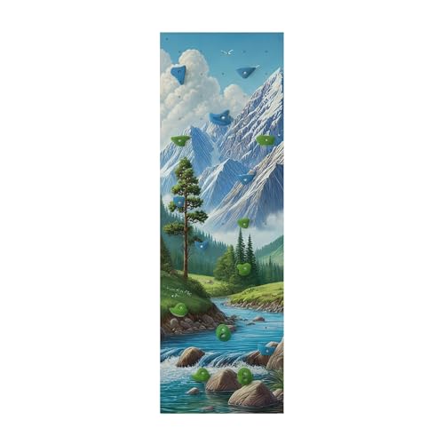 Hopahopa - Rocódromo Infantil - Juego de Interior para Niños - con 15 Presas de Escalada, 3 Paneles de Pared de Contrachapado de Abedul - Dimensiones 225x75 cm - Una Aventura en la Montaña