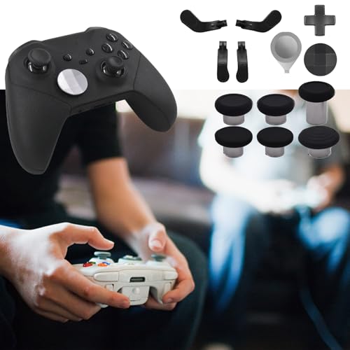 Image of Dogxiong 13 in 1 Elite Controller Paddles for Xbox Elite Series 2 Core Controllers Component Set with 6 Metal Thumbsticks & Tool, 2 D-Pads, 4 Paddles for Xbox Elite Series 2 (Black)