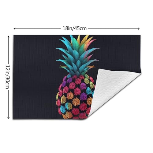 4 sets de table ananas en PVC lavable et antidérapant pour salle à manger - 3