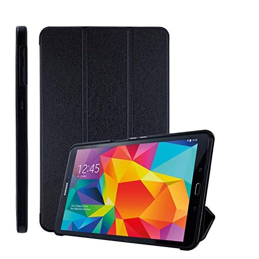 COOVY® Ultra Slim Cover för Samsung TAB A 10.1 (Model 2014) SM-T580 SM-T585 Smart skyddsfodral fodral med stående funktion och automatisk sömn/vakna upp | svart