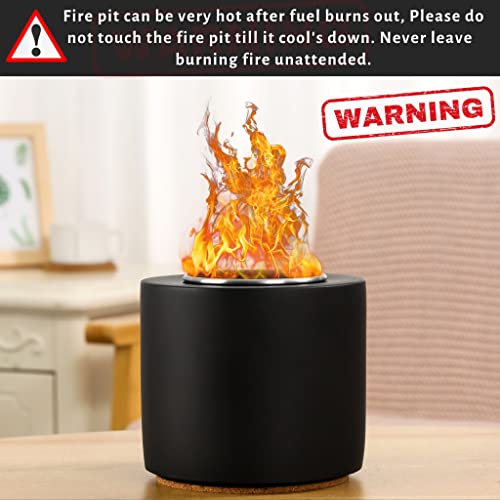 Tabletop Fire Pit | Smores Maker Mini Indoor Fire Pit- Portable Table Top Fire Pit Bowl With Roasting Forks And Cork Pad -Tabletop Mini Indoor Fireplace -Small Fire Pit (Black) #TOP6