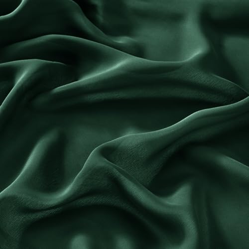 Image of Emerald Green Chiffon Fabric by The Yard Continuous Arch Fabric 3 Yards | Pre-Cut Chiffon Draping Panels Airy Wedding Arch Draping Fabric 60 inch Wide for Events Backdrop Ceiling Decor DIY Craft Use