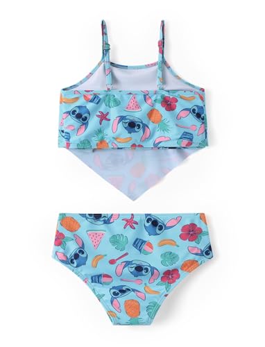 Image of Disney Frozen Elsa Stitch Moana Toddler Girls Two Pieces Ruffle Strap Bikini Top and Bottom Set Beach Swimsuit