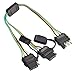 Partsam 4 Way Flat Y-Splitter Trailer Light Wiring Plug Adapters LED Strip Brake Turn Signal Tailgate Light Bar Universal Plug & Play Adapter Extension Harness