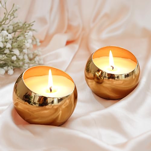 BEHOMA Orb Metal Scented Candle Set of 2 | Living Room & Table Dé...