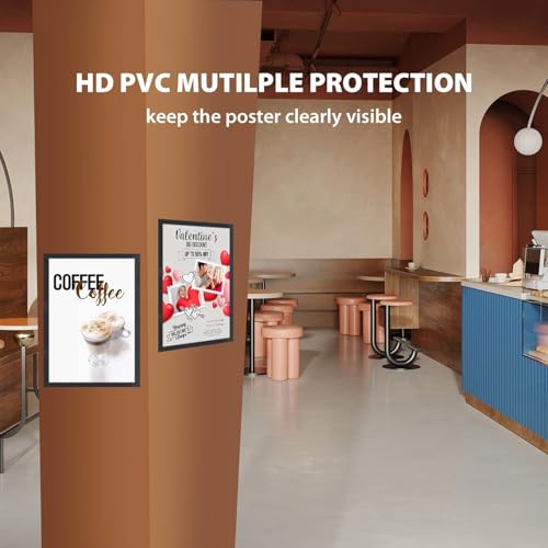 Wall Sign Holder A4, 6 Pack Self-adhesive Plastic Picture Wall Frames for Door Window Cupboard Shop Showroom Office