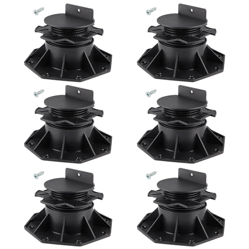 Fardtry 6 Pcs Joist Support Pedestals, Adjustable Plastic Pedestal Pavers