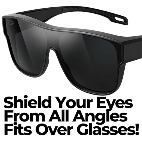 Image of Cover-Ups Black Fit Over Sunglasses - Wrap Around Sunglasses - People Who Wear Prescription Glasses in the Sun
