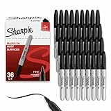 Sharpie Fine Tip Black Permanent Marker 36 Count Bulk Set plus bonus S-gel Pen