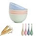 Produktbild JOLIGAEA Umweltfreundliche Müslischalen, Salatschalen Groß 700ml 4er Set, Ramen Schüssel, Obstschale Suppenschüssel für Kinder und Erwachesene, Mikrowellen und Spülmaschinenfest, 4 Farben
