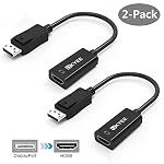 Display to HDMI Adapter Converter 2-Pack,UKYEE Displayport DP...