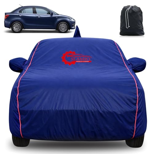 Image of 100% Waterproof Car Cover for Maruti Suzuki Dzire 2017-2026 | All-Weather, Dustproof & UV Protection | Heavy-Duty 3-Layer Fabric | Custom Fit with Mirror & Antenna Pocket | Navy Blue