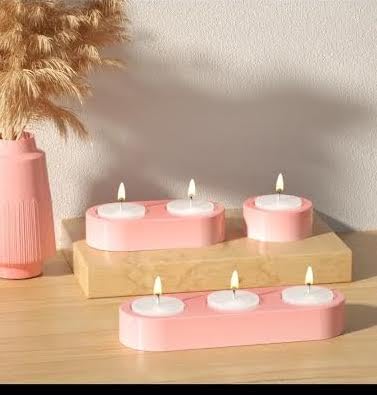 Eoast® Tealight Candle Holder Mold for Resin,Silicone Molds, Candle Stick Epoxy Resin Silicone Molds for Resin Casting, Decor, Wedding, Party. (1/2/3 Round Holes T Light)