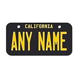 TEAMLOGO Personalized California License Plate - Sizes for Kid's Bikes, Cars, Trucks, Cart, Key Rings Version 4 (3' X 6' Aluminum License Plate)