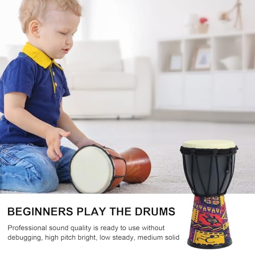 Goatskin - Percusión africana hecha a mano, tambor de bongo tradicional portátil, instrumento de sonido de calidad profesional | tambor de mano vintage de piel de cabra para fiestas musicales de Año - imagen 4