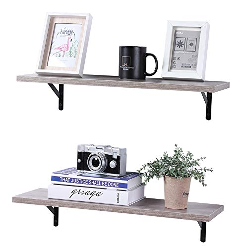 SUPERJARE Wall Mounted Floating Shelves, Set of 2, Display Ledge, Storage Rack