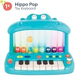 B. toys – Hippo Pop – Musical Toy Keyboard – Play Piano – Songs, Sounds & Lights – Musical Instrument for Toddlers, Kids – 12+ Months