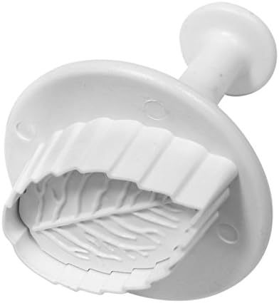 PME RL530 Plunger Cutters 3 kg-Veined Rose Leaf, White, Set of 3