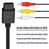 AV Cable Composite Video Cord Compatible with Nintendo 64/N64/GameCube/Super Nintendo SNES TV Game(6 Feet) - Image 5