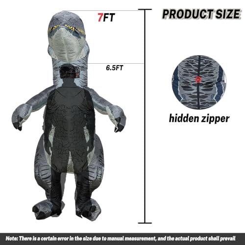 PARAYOYO Costume de vélociraptor gonflable pour adulte - Costume d'Halloween – vue 2