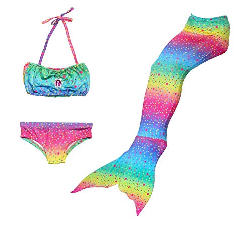 Preisvergleich Produktbild Mädchen Meerjungfrauenschwanz Zum Schwimmen - Prinzessin Cosplay Bademode Für Das Schwimmen Mit Bikini Set 3 Stück Set