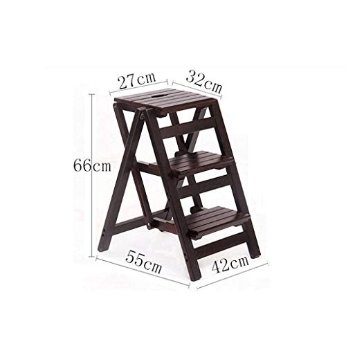 Échelle pliante multifonction 3 marches avec tabouret de bar en bois - 7