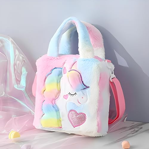 Image of Tickles Unicorn Plush School Bag Backpack Shoulder Bag Picnic Travelling For kids Boys & Girls