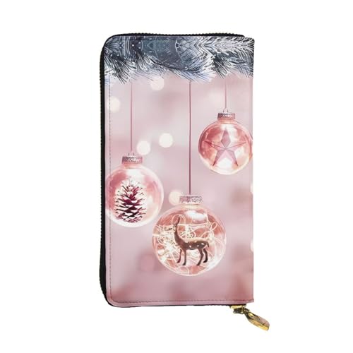 Portefeuille cuir étanche rose de Noël : protégez vos papiers de l'eau au bureau et en voyage