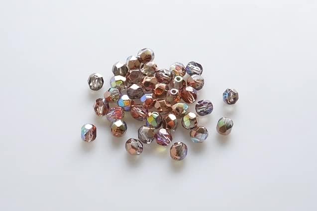30pcs Fire Polished Faceted Beads Round 6 mm, Crystal 98533 (30-98533), Bohemia Crystal Glass, Czechia 15119001