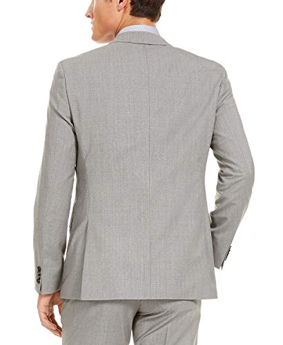 Hugo Boss Men's Modern Fit 2 Piece Set Luxurious Business Suit 100% Virgin Wool By Hugo (Light Gray,46 Regular Usa Jacket / 40 Waist Pants) #TOP3