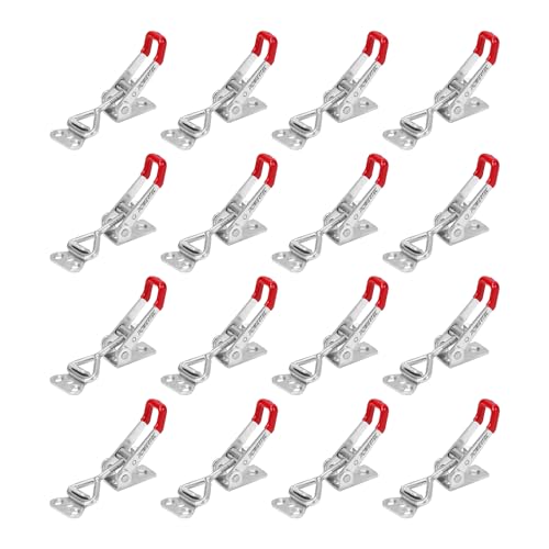 Image of POWERTEC 16PK Toggle Clamp, 220 lbs Holding Capacity, 4001 Adjustable Pull Action Latch for Smoker, Tool Box, Woodworking Jigs and Fixtures, Cabinet, Tool box, Door (20332-P2)