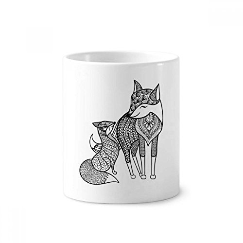 Porte-stylo céramique blanche résistant tasse Fox ami pour crayons