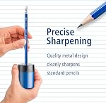 STAEDTLER tailleur à crayon, tailleur de qualité supérieure avec couvercle vissé, empêche les ouvertures accidentelles, la taille compacte pour le boîtier et le poste de travail, 511 63BK (Boîte de 1) , Des couleurs variées.