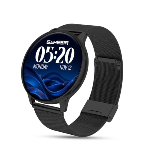 Image of GameSir Active 2 Smartwatch for Men & Women, 1.39 inch HD Round Display, Bluetooth Calling, Heart Rate & SPO₂, 100+ Sports Modes, IP67, Long Battery Life for Android & iOS (Millanese Black)