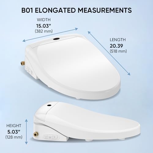 Image of LEIVI Electric Bidet Toilet Seat with Wireless Remote and Side Panel, Multiple Spray Modes, Adjustable Heated Seat, Warm Water and Air Dryer, Auto LED Nightlight, Elongated