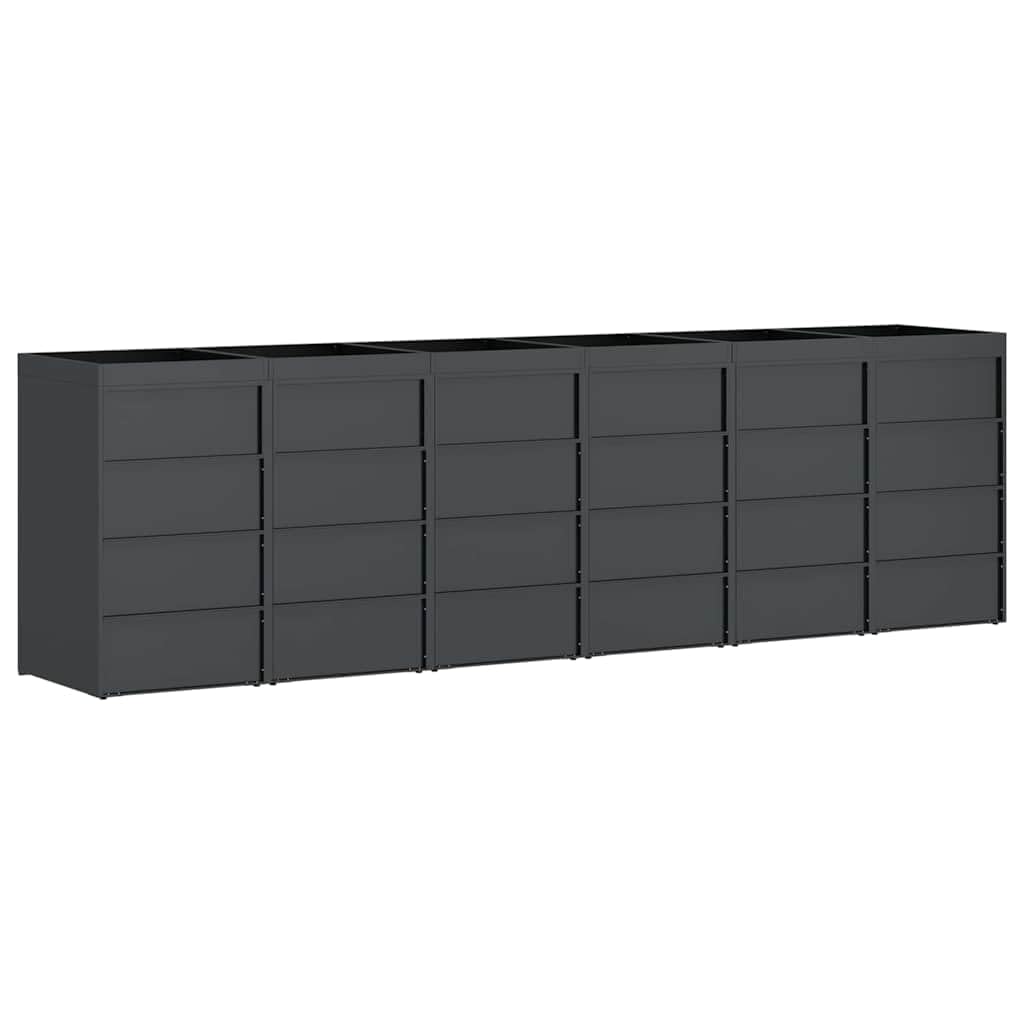 Genérico Almacenamiento de Cubos Wheelie para 3 Cubos Antracita,Productos del hogar,Accesorios para contenedores de residuos,Soportes para contenedores de residuos-3394777