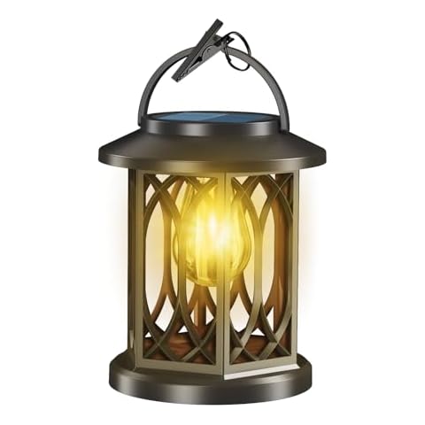 Aityvert Outdoor Waterproof Solar Lights, Upgraded Warm Light Bright Hanging Solar Lights, Solar Lantern Lighting LED for Garden Patio Yard Decoration, 2 Piece Set (Warm Light). (1) Cover