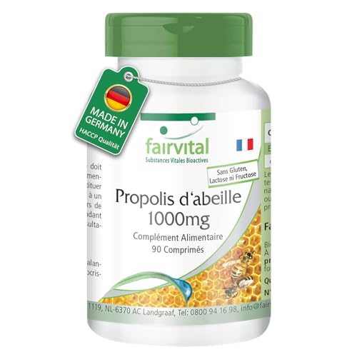 Fairvital | Propolis Comprimés 1000mg - Hautement dosé - 90 Comprimés - 3% Galangin