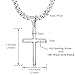 Besteel 925 Sterling Silver Cross Necklace Beveled Edge for Men Women 5mm Stainless Steel Diamond Cut Durable Cuban Link Curb Chain Crucifix Baptism Pendant Necklace Jewelry for Son 22IN